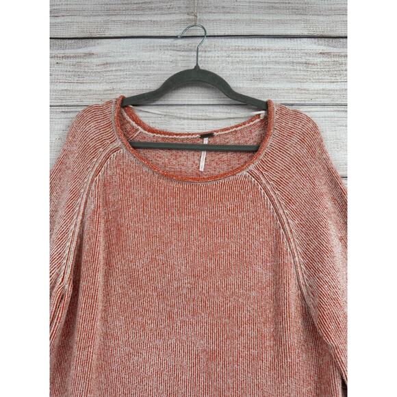 Free People Striped Super Soft Tunic Sweater Womens Small Pink Orange White - Picture 3 of 12